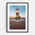 thumbnail image 1 of The Waterfront Clock Tower - Peoria Illinois Photography Black Framed Wall Art Print 24 x 36 inches, 1 of 8