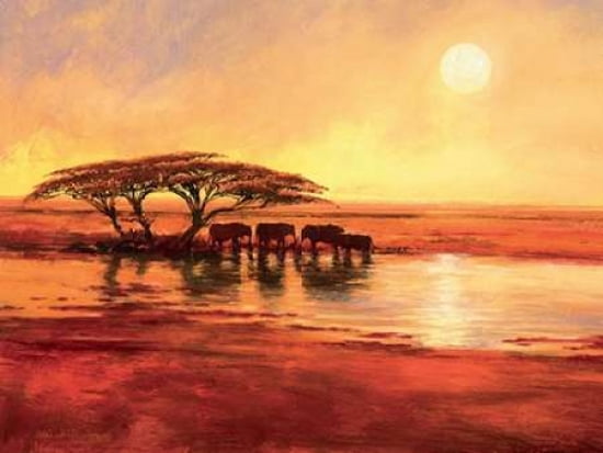 The Watering Hole Canvas Art - Jonathan Sanders (18 x 24)