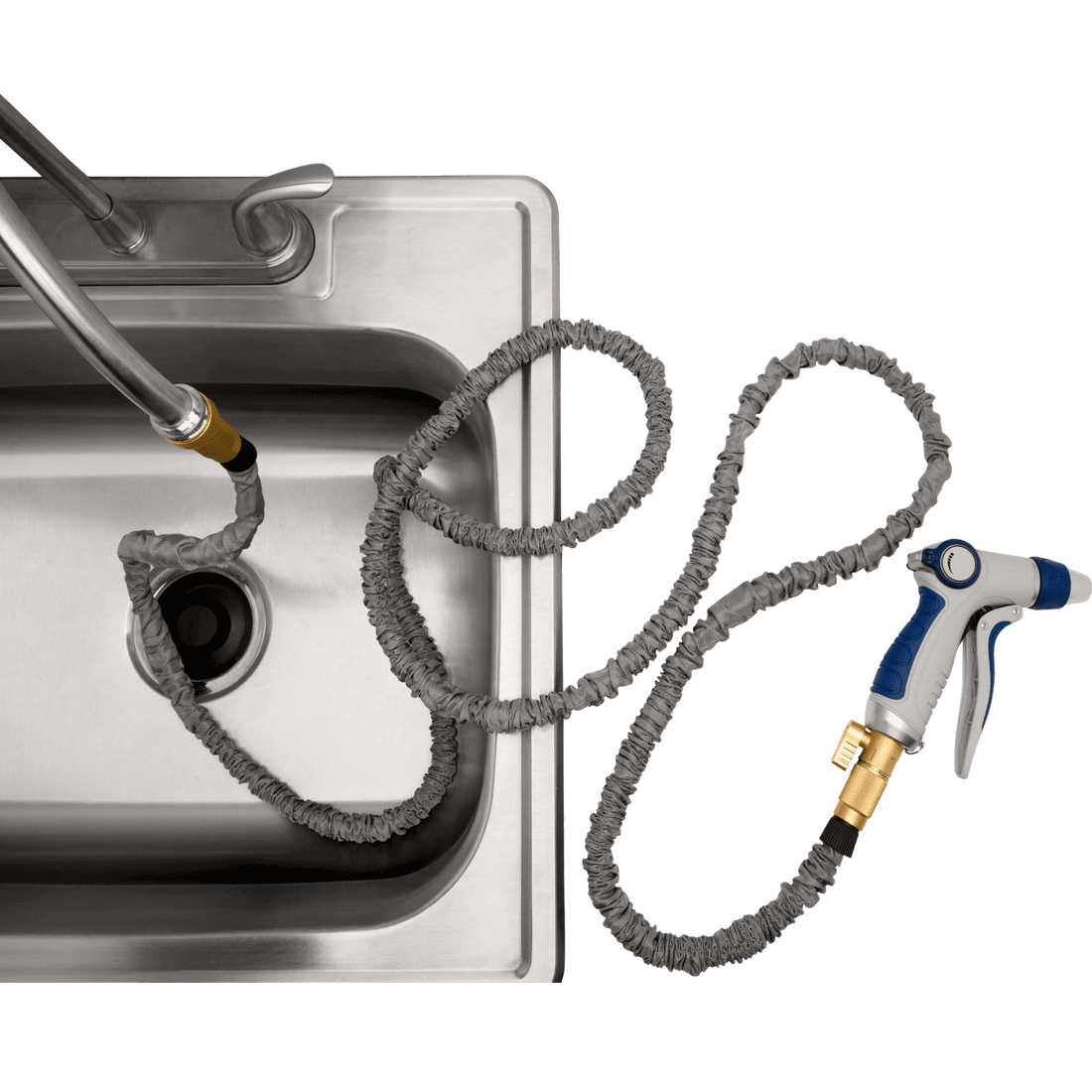 The Watering Vine Quick Connect Indoor Sink Hose with Sprayer Nozzle