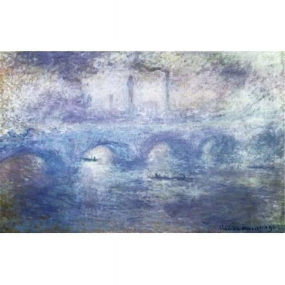 The Waterloo Bridge Effect of Fog 1903 Claude Monet 1840-1926 French Oil on Canvas State Hermitage Museum St - 18 x 24 in.
