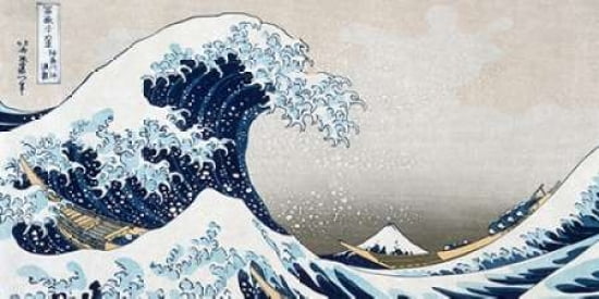 The Wave off Kanagawa Canvas Art - Hokusai (10 x 20)