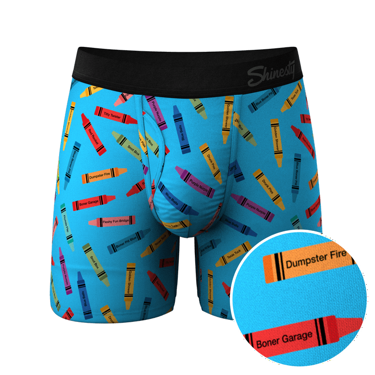 The Wax Attack  Crayon Print Ball Hammock® Pouch Underwear With Fly 