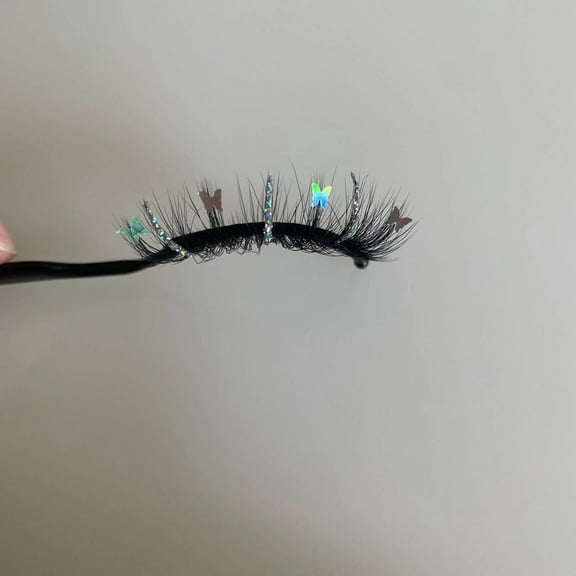 The Wax House - "Queen" Green Butterly False Eyelashes, 1 Pair