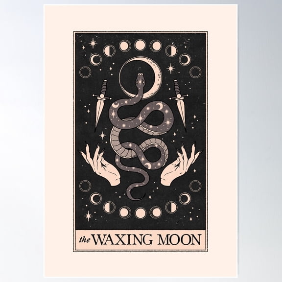 The Waxing Moon Poster Wall Art, Modern Wall Decor For Living Room Bedroom, 8x12 UNFRAMED