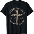 thumbnail image 1 of The Way The Truth The Life Christian God Jesus Bible Floral T-Shirt, 1 of 3