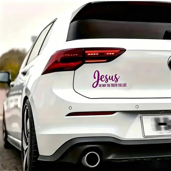 The Way Truth Car Window Sticker Faith-Based Vinyl Decal, Christian Inspirational Decor for Truck SUV Motorcycle, Easy Peel & Stick