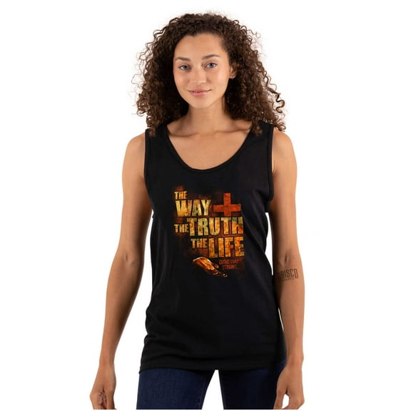 The Way Truth Life Christian Cross Tank Top T Shirts Men Women Brisco Brands S