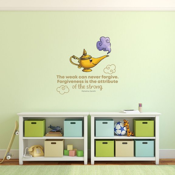 The Weak Magic Lamp Life Quote Cartoon Quotes Decors Wall Sticker Art Design Decal for Girls Boys Kids Room Bedroom Nursery Kindergarten Home Decor Stickers Wall Art Vinyl Decoration (35x40 inch)