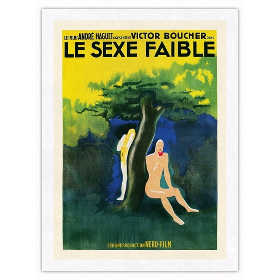 The Weaker Sex (Le Sexe Faible) - Vintage French Comedy Film Movie Poster by Paul Colin c.1933 - Japanese Unryu Rice Paper Art Print 24 x 32 in