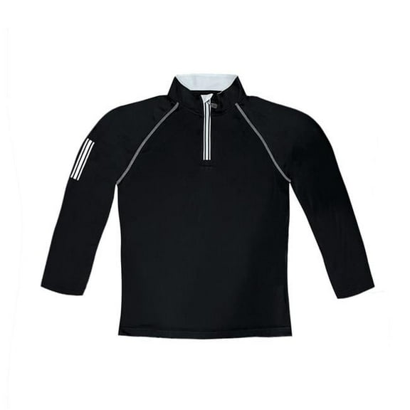 The Weather Apparel 58043-050-MD Men Solid Activewear Long Sleeve Jersey, Black & White - Medium