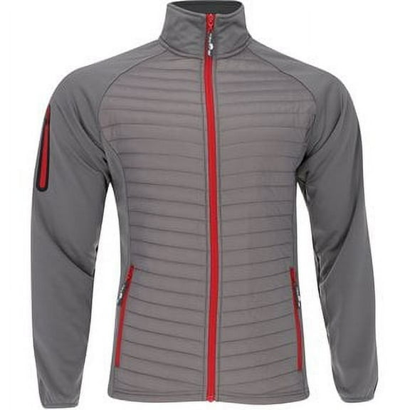 The Weather Company Golf Full Zip Quilted Jacket Gray/Red Small Gray/Red Small
