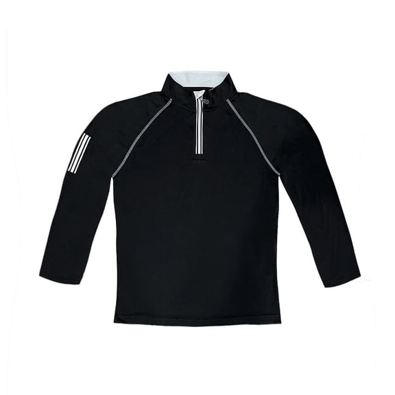 The Weather Company Golf Solid Activewear Long Sleeve Jersey Pullover Black/White Small