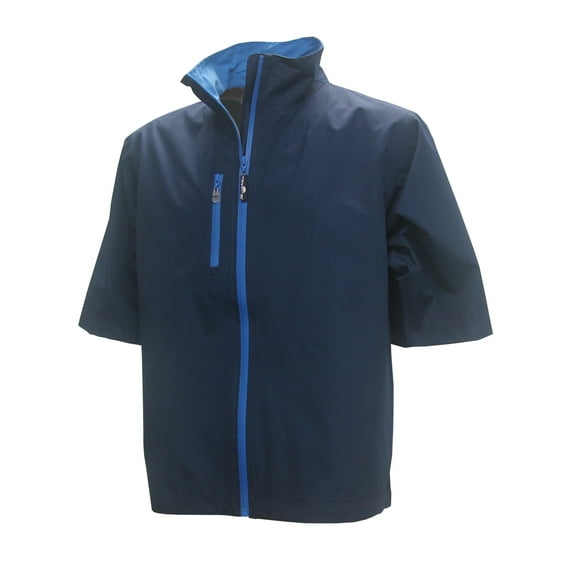 The Weather Company Mens Shortsleeve MicroFiber Waterproof Rain Jacket Navy MED -