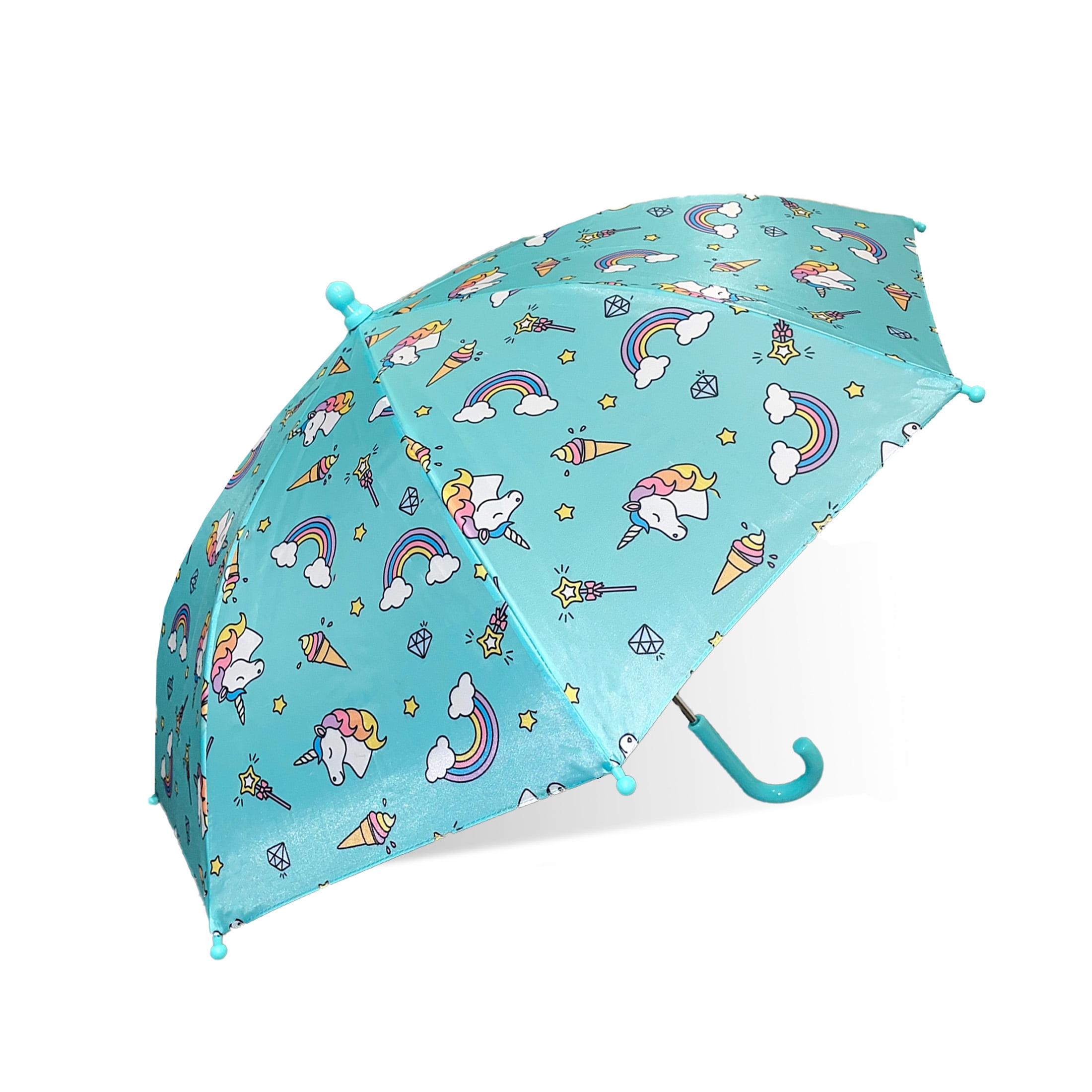 The Weather Station Children's Printed Stick Umbrella with Curved Handle