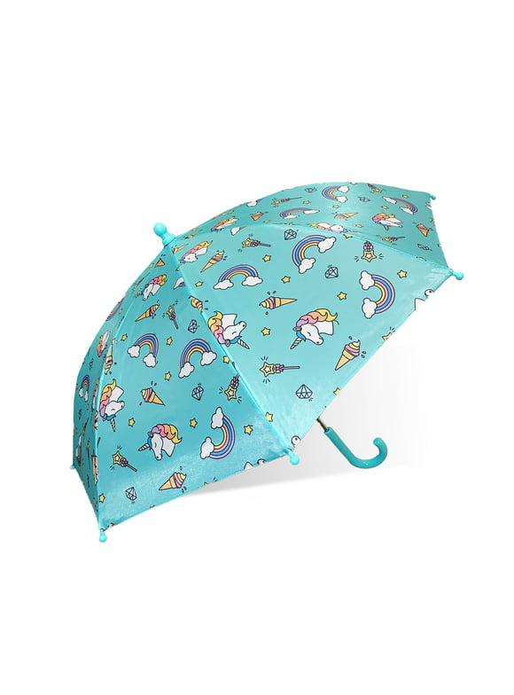 The Weather Station Children's Printed Stick Umbrella with Curved Handle