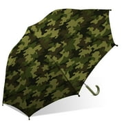 Children's Rain Umbrella, Camo, Stick Umbrella with Curved Handle