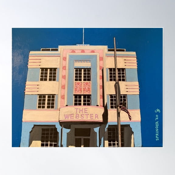 The Webster Hotel Poster Wall Art, Modern Wall Decor For Living Room Bedroom, 8x12 UNFRAMED