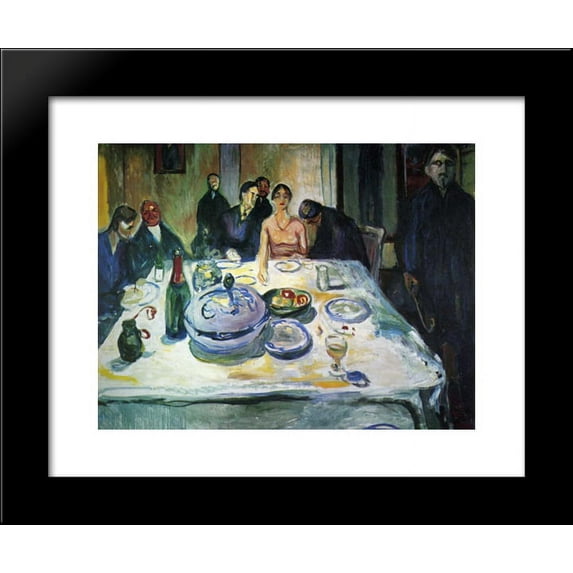 The Wedding of the Bohemian, Munch Seated on the Far Left 20x24 Framed Art Print by Munch, Edvard