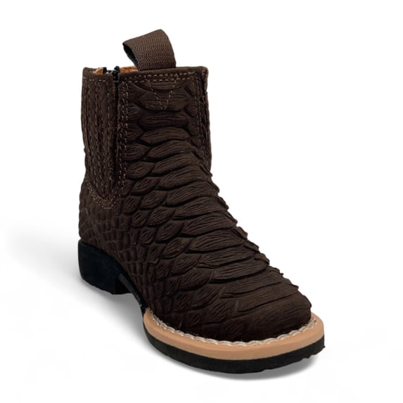 The Western Shops Infant Kids Python Print Leather Ankle Boot