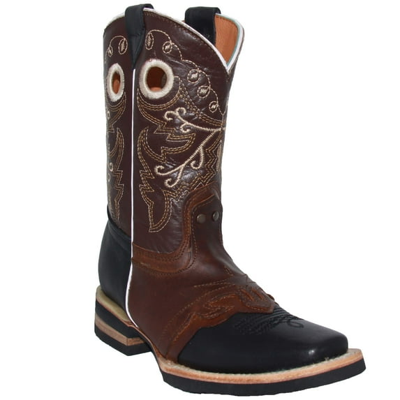 The Western Shops Kids Square Toe Leather Western Cowboy Boot
