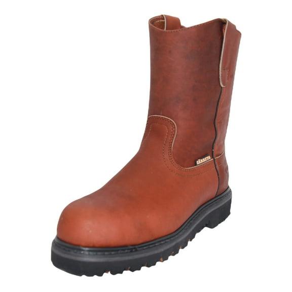 The Western Shops Men's 9" Pull-On Leather Steel Toe Work Boot