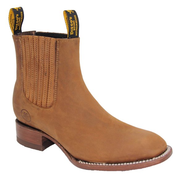 The Western Shops Men’s Cowboy Genuine Leather Short Ankle Western Rodeo Biker Boot