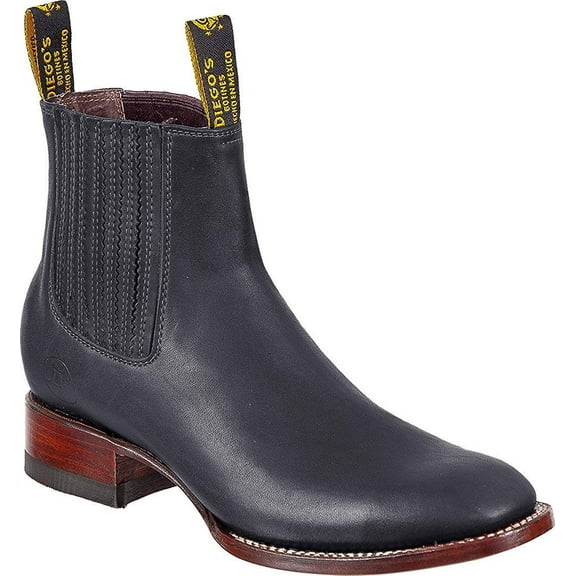 The Western Shops Men’s Cowboy Genuine Leather Short Ankle Western Rodeo Biker Boot