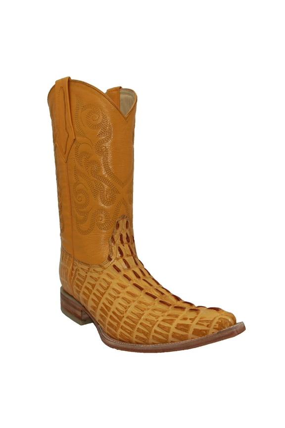 Men’s Crocodile Alligator Print Snip Toe Cowboy Boot 12 inch Shaft