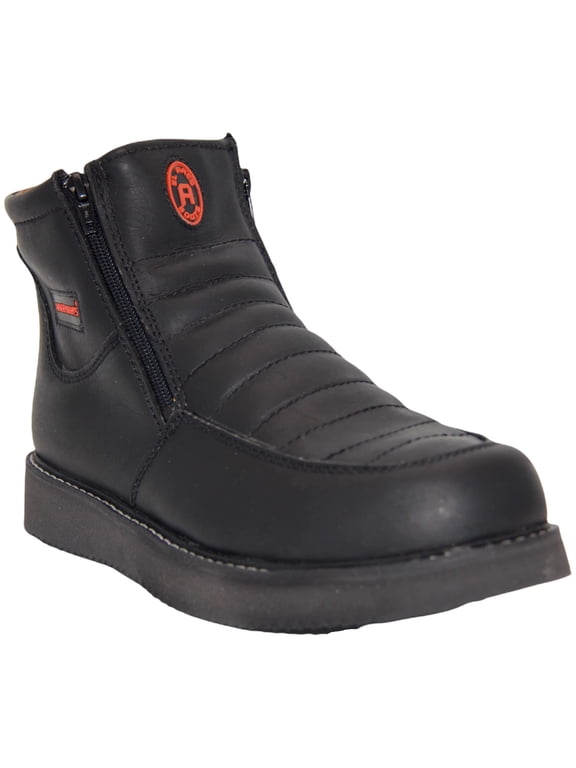 Men's Double Zipper Moc Leather Work Boot