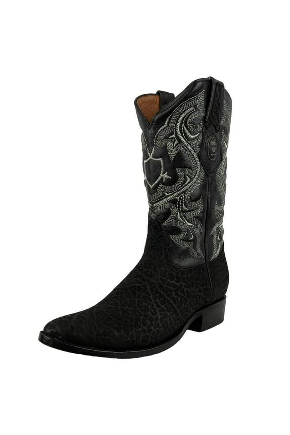 Men’s Genuine Leather Bull Neck J Toe Western Cowboy Boot