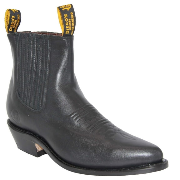 The Western Shops Men's Genuine Leather Short Ankle Cowboy, Charro Botin