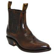 The Western Shops Mens Genuine Leather Short Ankle Cowboy, Charro Botin