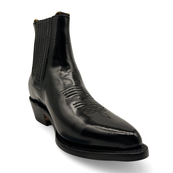 The Western Shops Men's Genuine Leather Short Ankle Cowboy, Charro Botin
