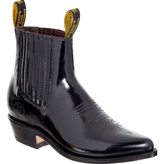 The Western Shops Men's Genuine Leather Short Ankle Cowboy, Charro Botin