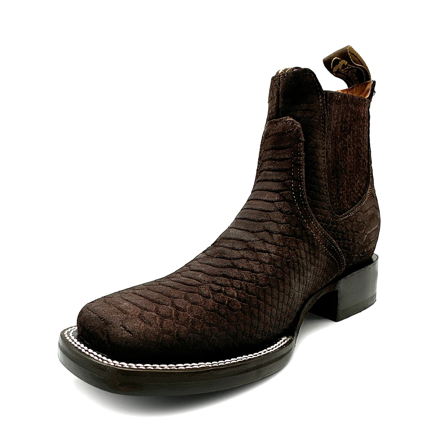 The Western Shops Men’s Genuine Leather Square Toe Embossed Python ...