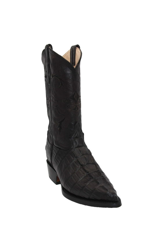 Men’s Leather Crocodile Alligator Print Cowboy J Toe Boot