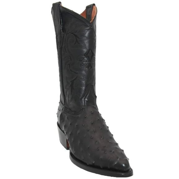 The Western Shops Men’s Leather Ostrich Quill Print Cowboy J Toe Boot