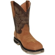 The Western Shops Mens Leather Square Toe/ Steel Toe Work Boot