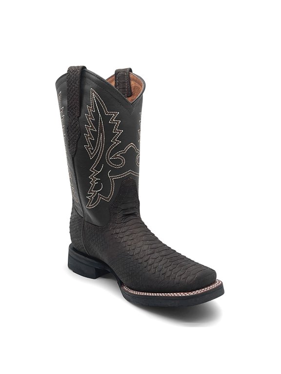 Men’s Leather Western Embossed Python Cowboy Boot