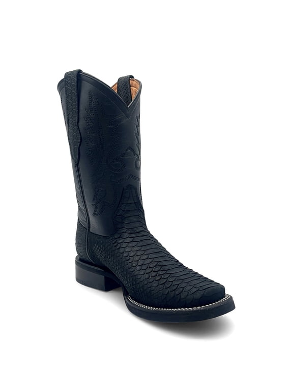 Men’s Leather Western Embossed Python Cowboy Boot