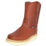 The Western Shops Men's Pull On Genuine Leather Brown 9  Work Boot