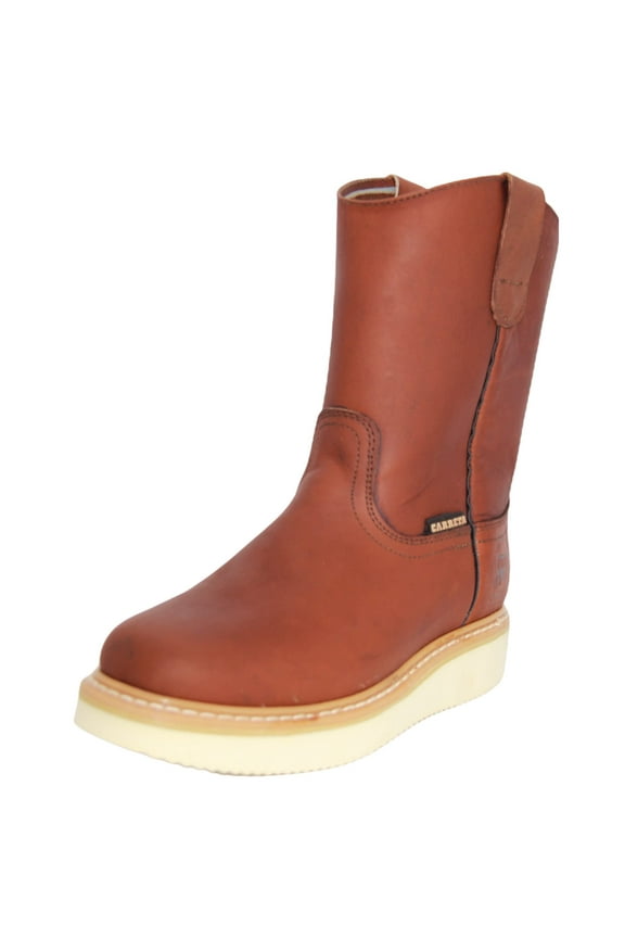 Men's Pull On Genuine Leather Brown 9” Work Boot