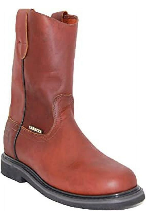 Mens Pull-On Leather Soft Toe Work Boot