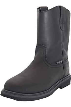 Mens Pull-On Leather Soft Toe Work Boot
