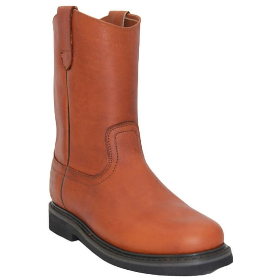 The Western Shops Mens Pull-On Leather Soft Toe Work Boot