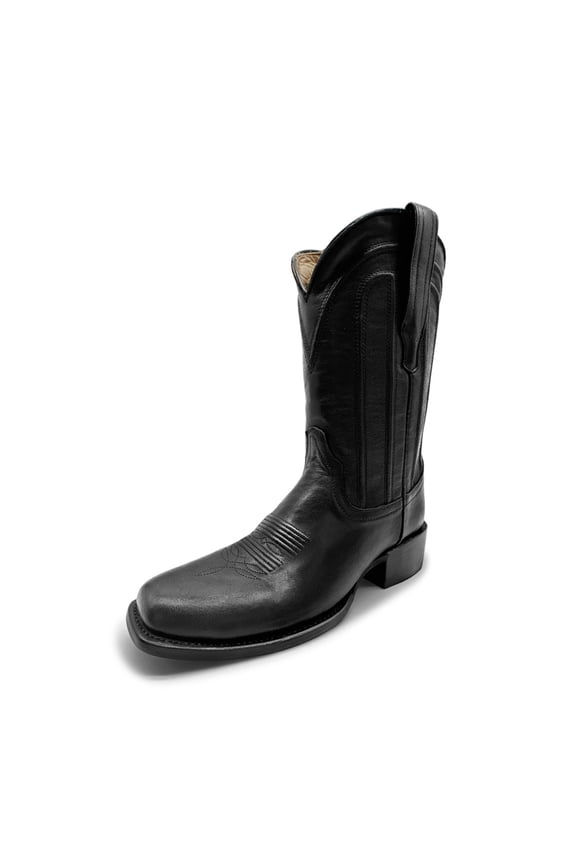 Mens Leather Square Toe Ankle Cowboy Boot