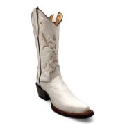 The Western Shops Women's Genuine Leather Pointed Toe Mid Calf Western Boot