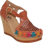 The Western Shops Womens Leather Mexican Huarache Sandal, Wedge Platform Sandals