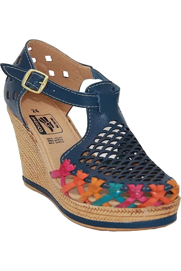 Womens Leather Mexican Huarache Sandal, Wedge Platform Sandals