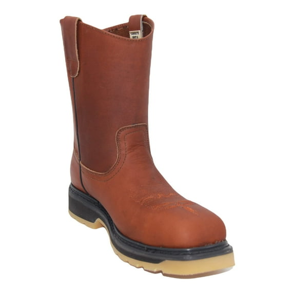 The Western Shos Men's Leather 9" Pull-On Steel Toe, Double Density Sole